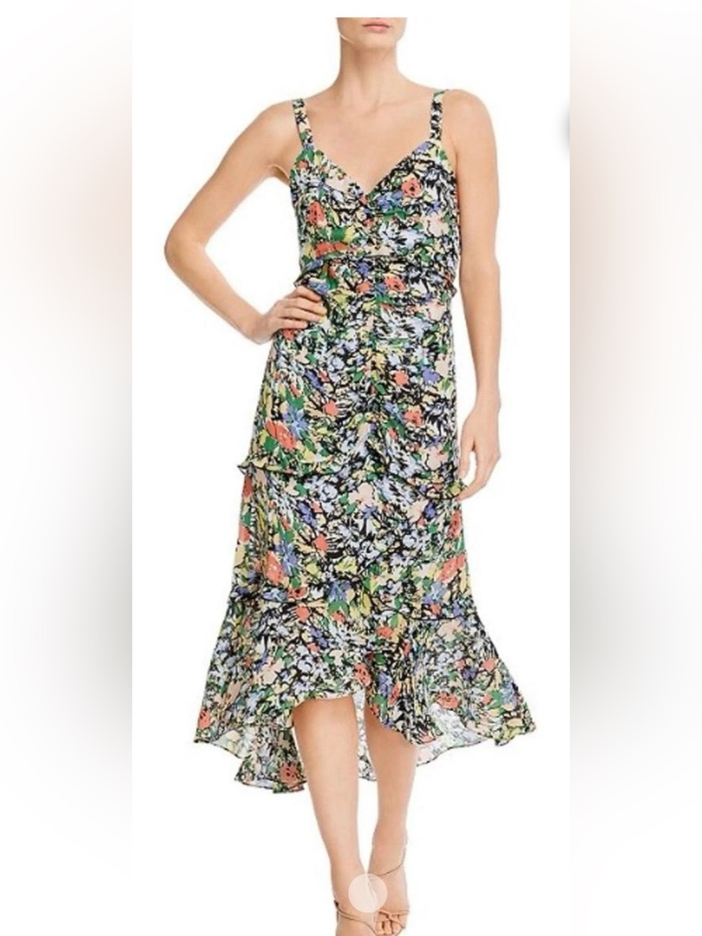 Parker Floral Midi Dress Size 00 Like New